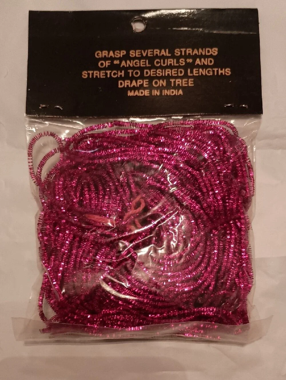 Vintage Zehetner-Smith Fuchsia Angel Curls Christmas Ornament Trim